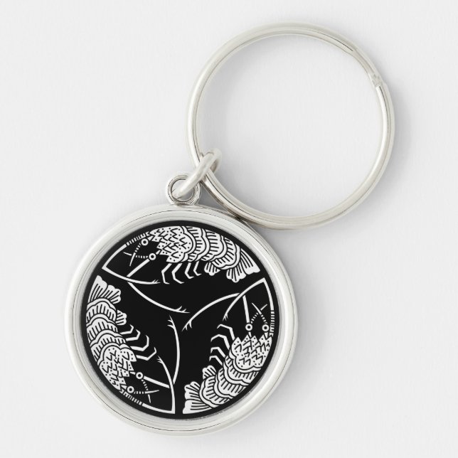 Três Chaveiros de lagosta espinhosa de cabeça a ca (Frente)