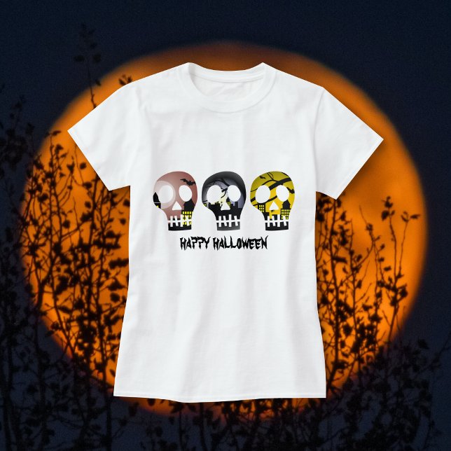 Três crânios Camisas de Halloween (Criador carregado)