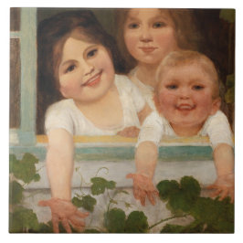 Três crianças na janela