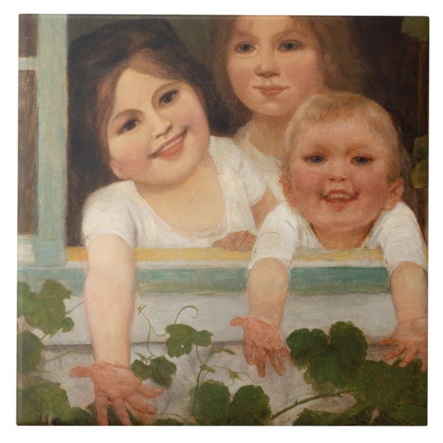 Três crianças na janela (Frente)