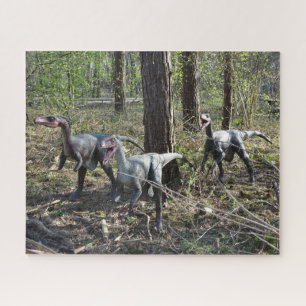 Três Dinossauros em Execução Quebra-cabeça