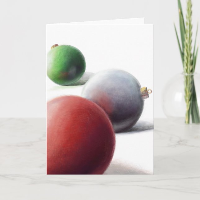 Três Enfeites de natal - Cartão de Saudação (Frente)