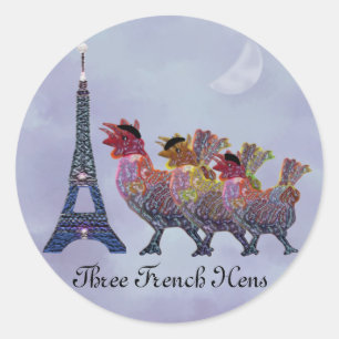Três etiquetas francesas das galinhas