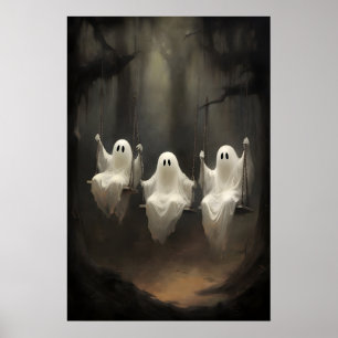 Três Fantasmas Em Impressão Florestal De Balanço, 