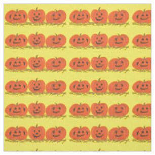 Três Felizes Tecido de Halloween de Pumpkins