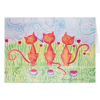 Três Gatos Laranja Cartão ~ Em Branco