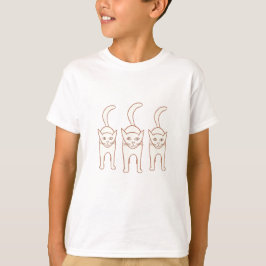 Três gatos que estão o camiseta do desenho de