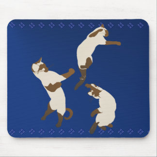 Três gatos Siamese no jogo Mousepad
