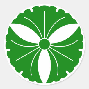 Três ginkgo deixa um adesivo redondo clássico