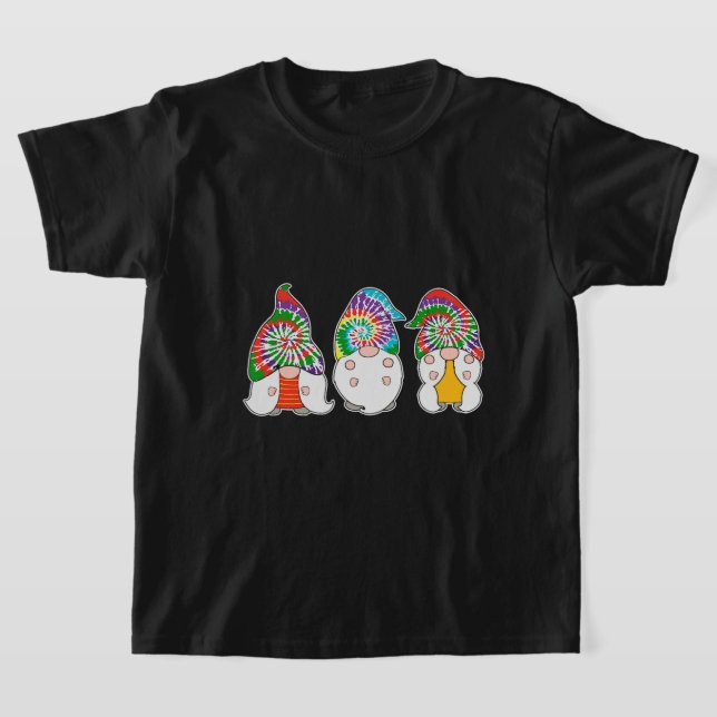 Três Hippie Gnomos Camisetas Paz Gnomo Funny Retro (Postura )