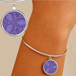 Três iniciais personalizadas em fractal roxo