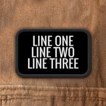 Três Linhas de Texto Personalizado - Preto e Branc