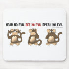 Três macacos sábios Mousepads
