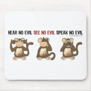 Três macacos sábios Mousepads