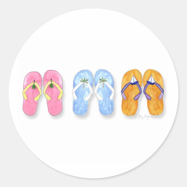 Três pares de adesivos Flip-Flops (Frente)