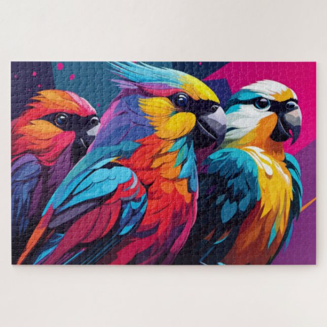 Três Parrots Jigsee Quebra-cabeça (Horizontal)