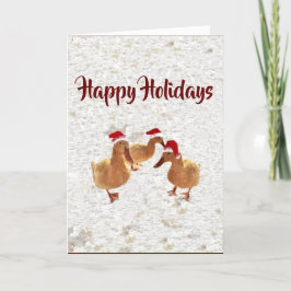 Três Patos de Papais noeis de Jolly no Cartão de N