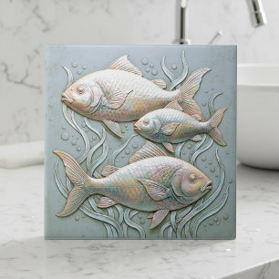 Três Peixes Baixo-relevo Opalescente D1221