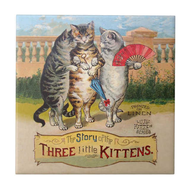 Três Pequenos Gatinhos Ilustração da Mamãe Gansa (Frente)