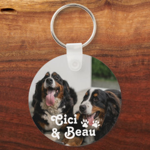Três Pets personalizados Foto-Cães Chaveiro