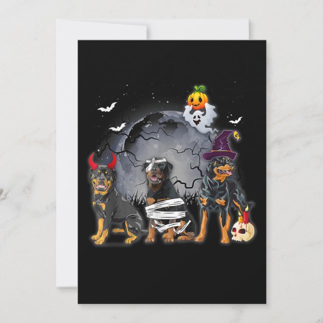 Três Rottweilers Satan Witmy Halloween Custo (Frente)