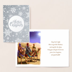 Três Sábios Luxury Real Foil Cartões de Natal