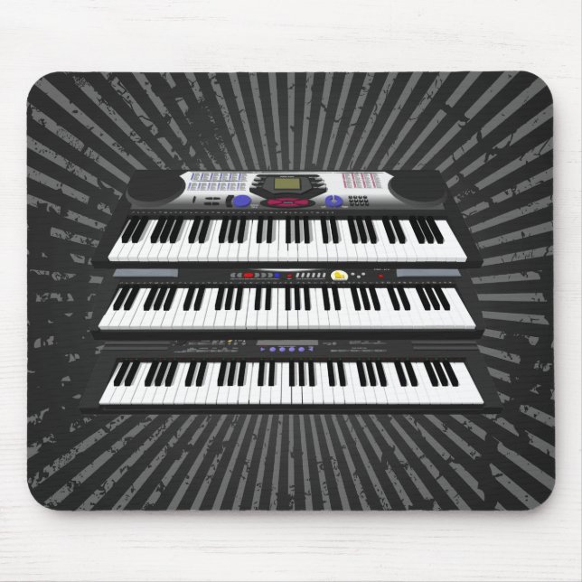 Três teclados modernos: Sintetizadores: Mousepad (Frente)