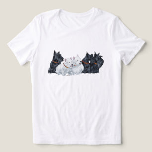 Três Terriers Escoceses com Dois Westies