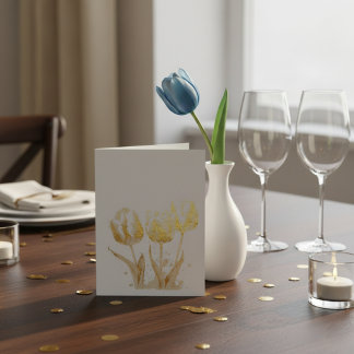 Três tulipas, convite para casamento de folha