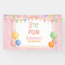 Três Vezes o Aniversário Rosa Divertido