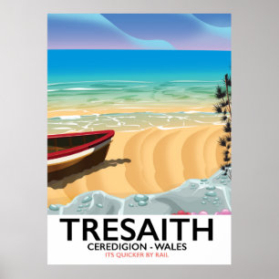Tresaith, poster do beira-mar de Wales da praia de