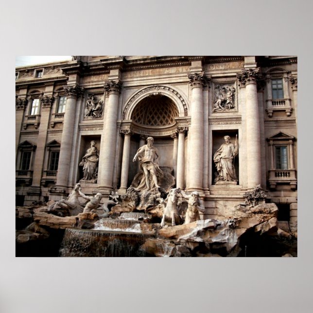 Trevi Fountain Rome Italy Travel Poster (Frente)