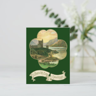 Trevo da Sorte Dourado Vintage com um Castelo Irla