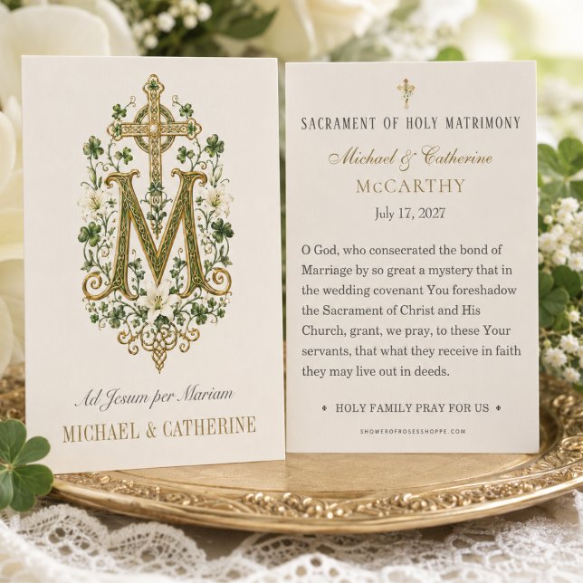 Trevo de Casamento com Monograma Mariano Católico  (Criador carregado)