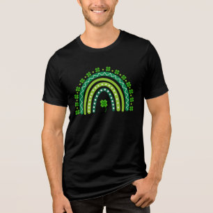 Trevo de Coração Verde Sortudo Arco-íris Dia de Sã