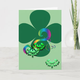 Trevo de quatro folhas Shamrock cartão irlandês do