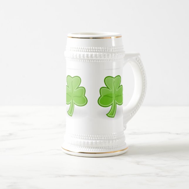 Trevo irlandês caneca branca/Dourado de St Patrick (Frente Esquerda)