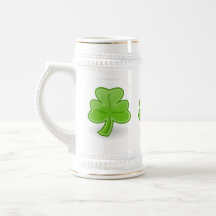 Trevo irlandês caneca branca/Dourado de St Patrick