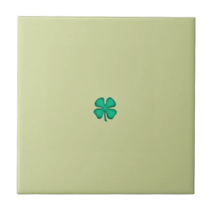 Trevo Irlandês de 4 Folhas Lucky pequeno ladrilho
