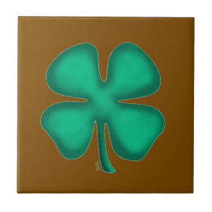 Trevo Irlandês de 4 Folhas marrom azulejo pequeno 