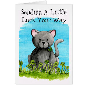 Trevo - o cartão afortunado do gato preto