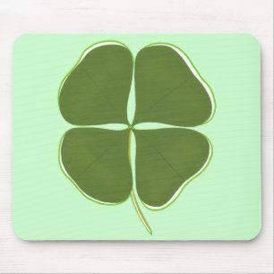 Trevo verde escuro, quatro mousepads do trevo da