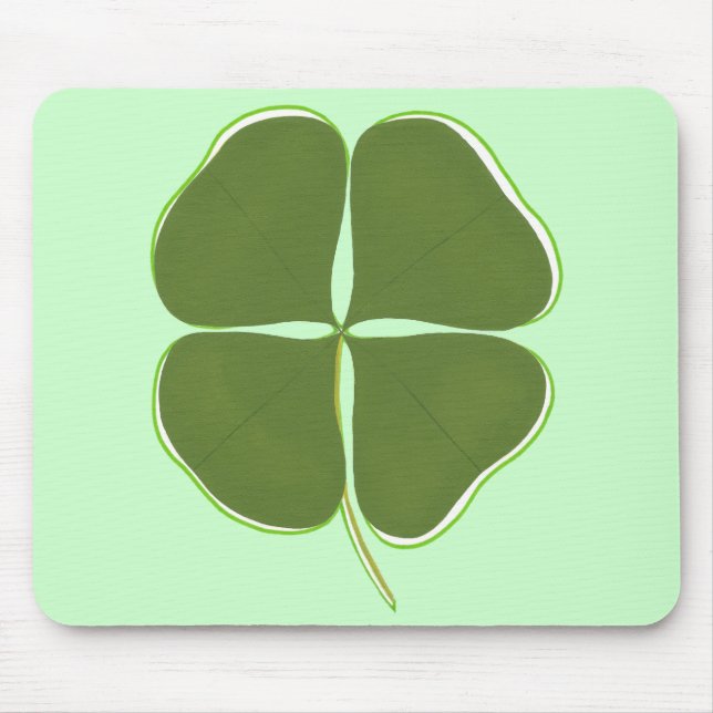 Trevo verde escuro, quatro mousepads do trevo da (Frente)