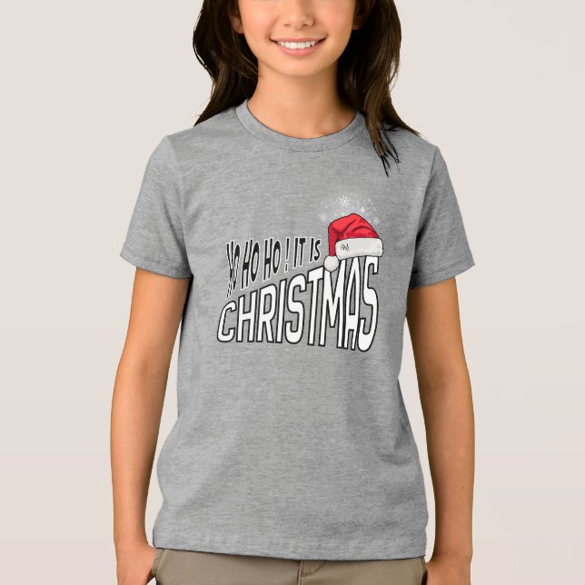 Tri-Blend Shirt : It's Christmas (grey) (Frente)