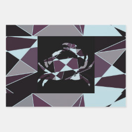 Triangle black grey white maroon Abstract