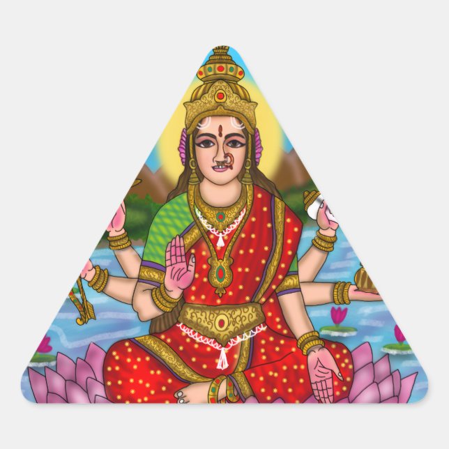 Triangular Adesivo da Deusa Lakshmi (Frente)