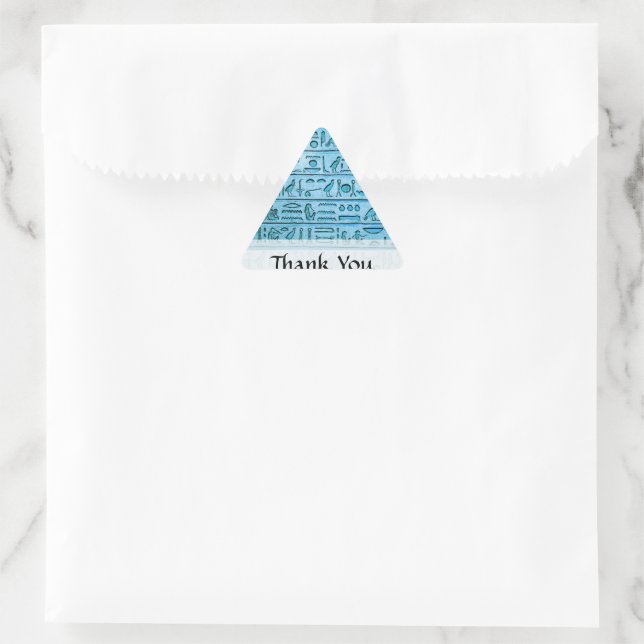 Triangular Adesivo de triângulo azul da hierarquia egípcia an (Bolsa)