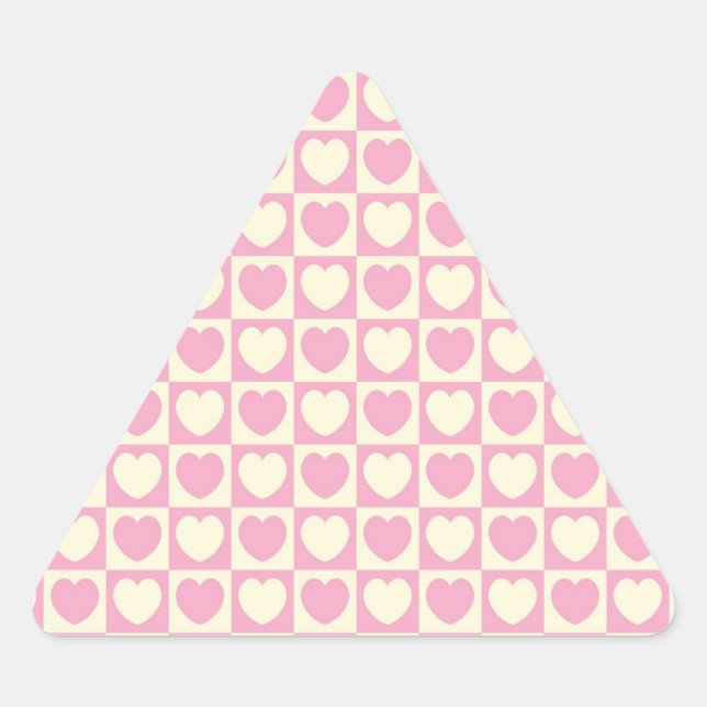 Triangular Adesivo de triângulo com verificação de coração co (Frente)