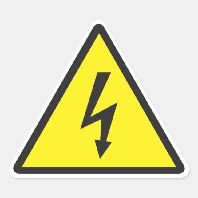 Triangular Adesivo de Triângulo de Símbolo de Alerta Elétrica (Frente)