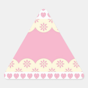 Triangular Adesivo de triângulo do coração cor-de-rosa